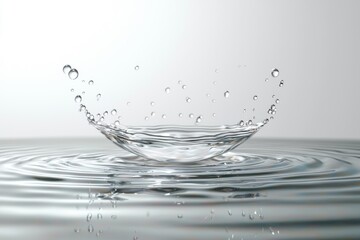 Raindrop hitting a still water surface