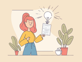 diverse of professionals brainstorming ideas, flat vector illustration