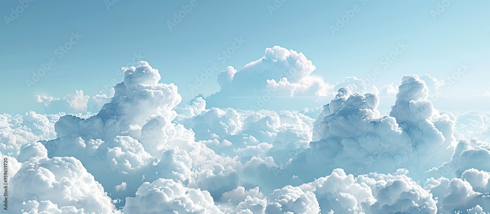 Canvas Prints Blue sky and white clouds Cumulus clouds. Copy space image. Place for adding text and design