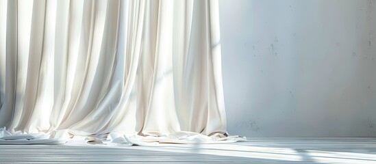 white curtain home design concept. Copy space image. Place for adding text and design