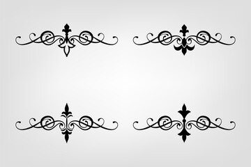 Obraz premium Classic Vintage Baroque Victorian Ornament Frames Separator Elements Classic Wedding Invitation