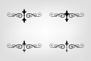 Classic Vintage Baroque Victorian Ornament Frames Separator Elements Classic Wedding Invitation