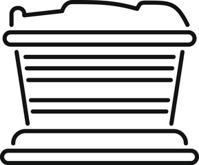 Car air filter icon, outline style, representing the component filtering air entering the engine