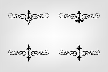 Obraz premium Classic Vintage Baroque Victorian Ornament Frames Separator Elements Classic Wedding Invitation