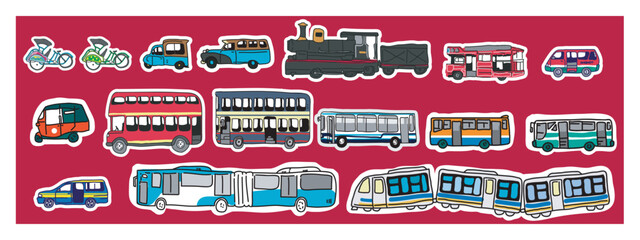 Indonesian vector set of transportation