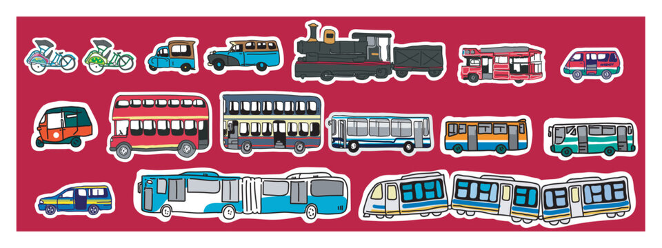 Indonesian vector set of transportation