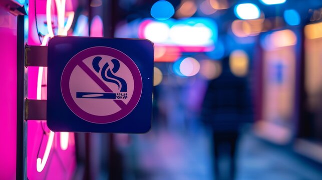No smoking sign promoting health and safety in smoke free zones for a clean environment