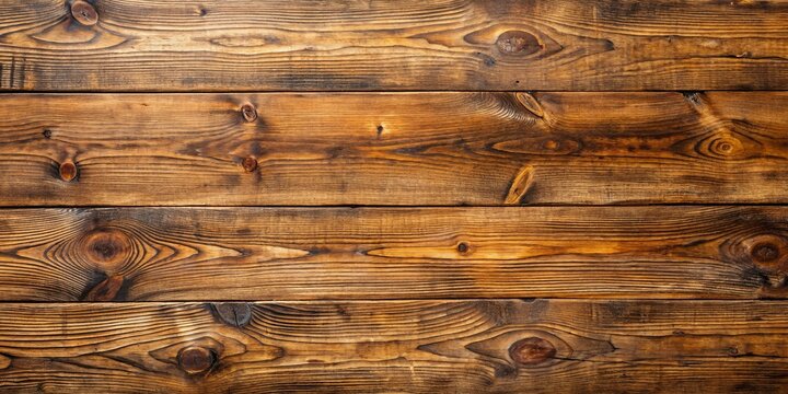 Top view of a rustic wooden table with brown planks perfect for background or texture