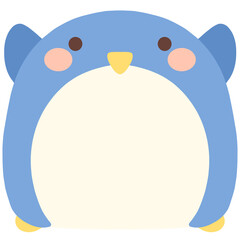 a cute blue penguin with a big nose
