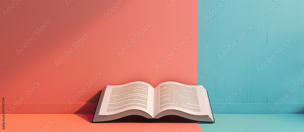 Poster empty magazine on colored background. copy space image. place for adding text and design