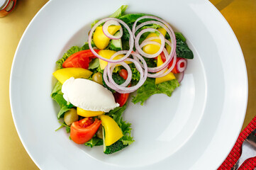salad with vegetables and sauce