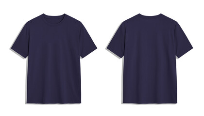 Mockup of a blank navy blue t shirt with white background. Perfect for showcasing your design or...