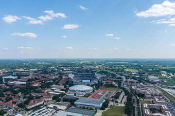 Aerial view of Tiger Stadium in Baton Rouge, Louisiana