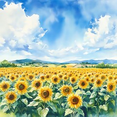 Obraz premium sunflower field in the summer