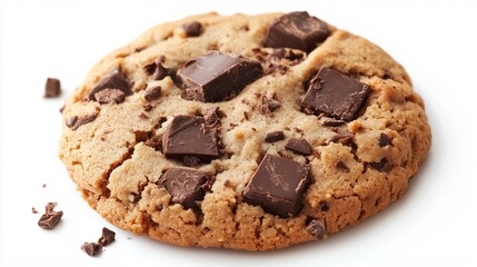 Fototapeta premium chocolate chip cookie on white background