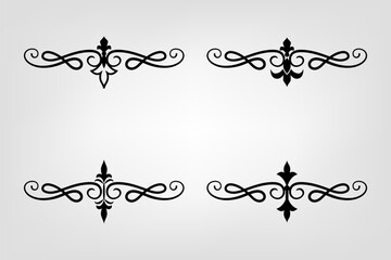 Classic Vintage Baroque Victorian Ornament Frames Separator Elements Classic Wedding Invitation