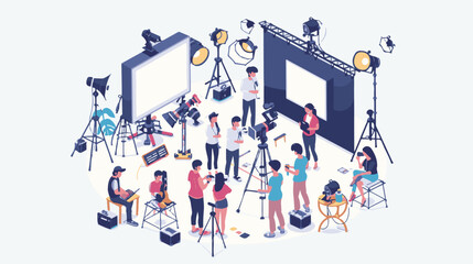 
people are talking on a podcast, sitting at a table, asking each other questions, each talking into a microphone white background