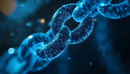 Obraz premium A Glowing Blue Chain of Digital Code