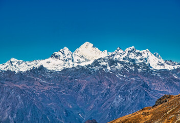 Landscape snow mountain view. 