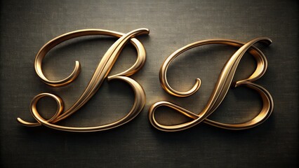 A delicate cursive script depicts two entwined letters "b", their fluid lines forming a romantic embrace, exuding a sense of whimsy and playfulness.