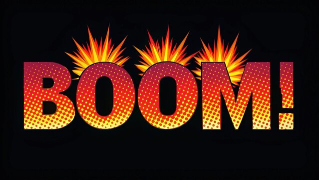Comic Book Style "BOOM" with Exploding Stars
