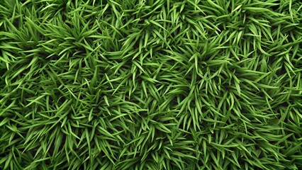 Thick green grass texture in a natural setting for backgrounds and landscaping
