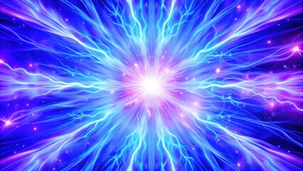 Fototapeta premium Cosmic Energy Burst with Blue and Pink Lightning