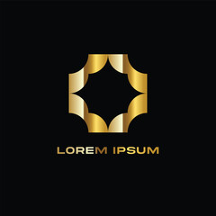 MODERN GEOMETRIC METALLIC GRAPHIC LOGO 