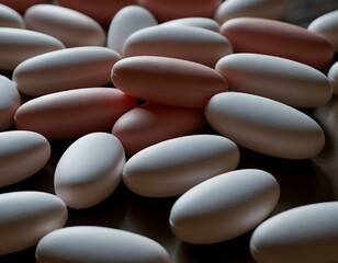 pills and capsules, close up of pills