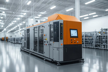 Machine in new factory manufacturing. Ecosystem of machines and software solutions. 