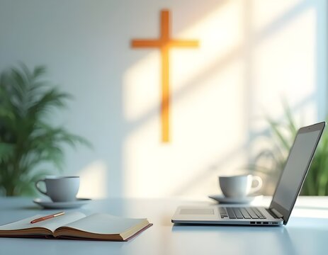 aesthetic workspace with a cross in the bfg