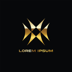 MODERN GEOMETRIC METALLIC GRAPHIC LOGO 