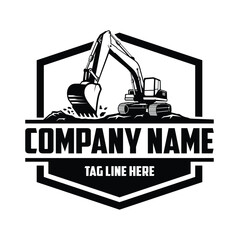 Excavator Vector Logo Template, vector illustration .	