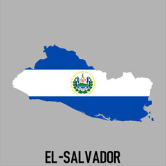 Map of El Salvador with flag, vector illustration