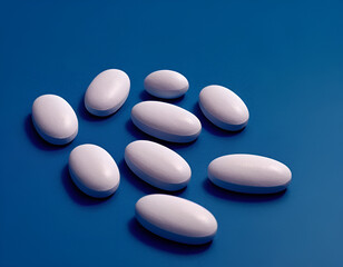 pills, pills on blue background, pills on white background