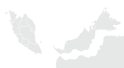 Fototapeta premium Malaysia map.for website layouts,background,education, precise,customizable,Travel worldwide,map silhouette backdrop,earth geography, political,reports. Grayscale style ,isolated on white background.