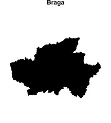 Obraz premium Braga outline map