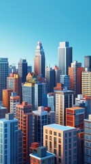 Obraz premium A cityscape with brightly colored buildings.