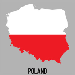 Obraz premium map of Poland with flag, vector illustration