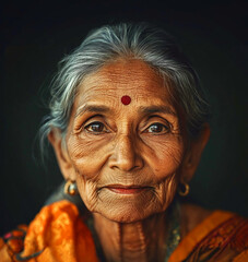Portrait of an old indian woman