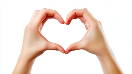 Fototapeta premium Hands Skillfully Forming a Beautiful Heart Symbol to Represent Love and Deep Compassion