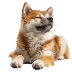 Dog akita isolated on transparent background. Generated ai