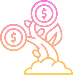 Money growth icon