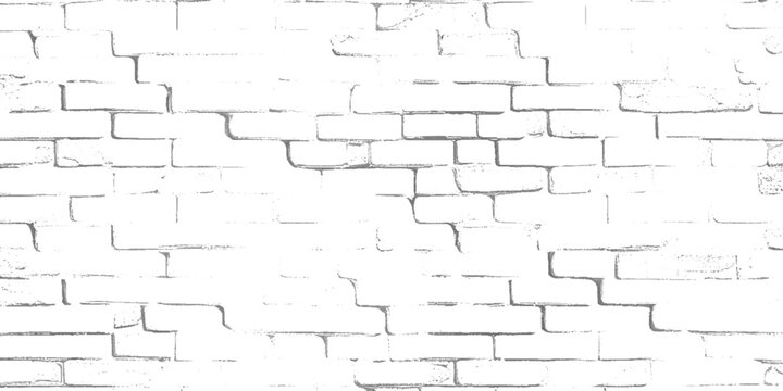 Vector black and white grunge brick wall Transparent background 