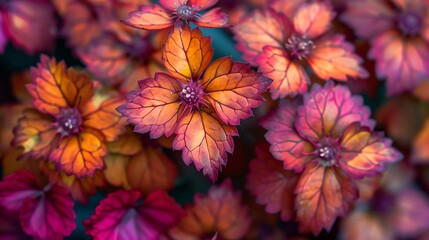 Close-up of heucherella flowers, highlighting the intricate details and vibrant colors of the petals, captured in high-definition natural light