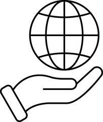 World globe line icon. Vector Earth global country map sign. Travel internet globe vector collection.