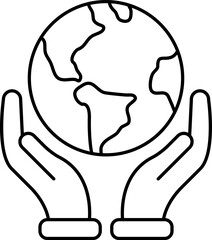 World globe line icon. Vector Earth global country map sign. Travel internet globe vector collection.