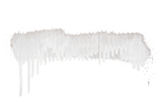 A stripe of white spray paint with drips