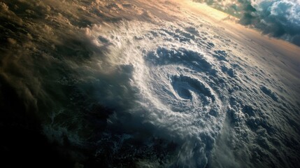 Fototapeta premium Realistic Depiction of Hurricane Idalia's Massive Destruction and Chaotic Landfall with Extreme Wind, Rain, and Flooding Impacting Coastal Cities