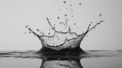 A single splash of water against a plain white backdrop.